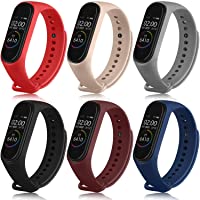Wanme 6 Piezas Correa Compatible con Xiaomi Mi Band 4 Xiaomi Mi Band 3 Pulseras Reloj Silicona Banda Original para…